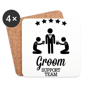 Groom Support Team - Untersetzer (4er-Set) - Weiß - Vorne