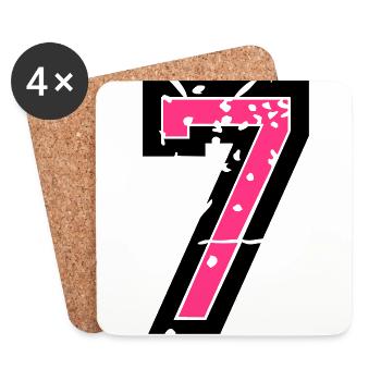 7 Vektor Used Look - Farbwechsel - Untersetzer (4er-Set) - Weiß - Vorne