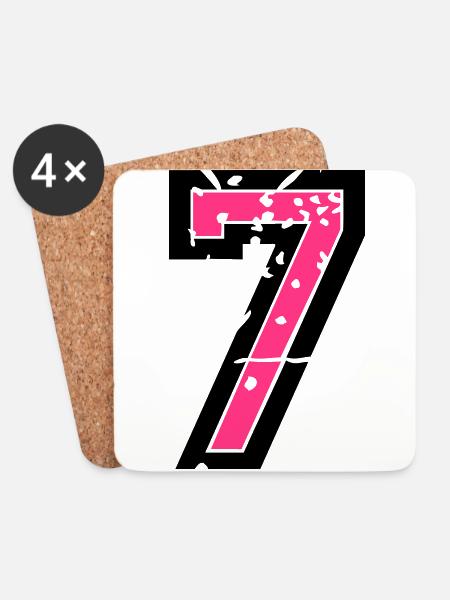 7 Vektor Used Look - Farbwechsel - Untersetzer (4er-Set) - Weiß