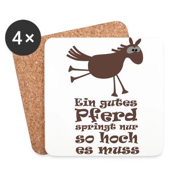 Ein gutes Pferd | lustiger Spruch für Reiter - Untersetzer (4er-Set) - Weiß - Vorne
