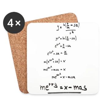 merry = x - mas - Coasters (set of 4) - white - Front