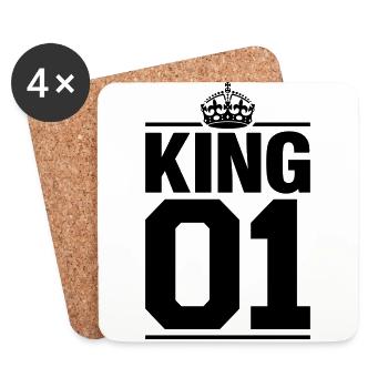 King 01 - Dessous de verre (lot de 4) - blanc - Devant