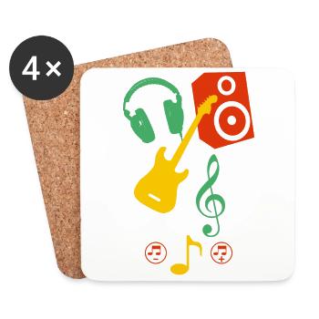 music - Coasters (set of 4) - white - Front