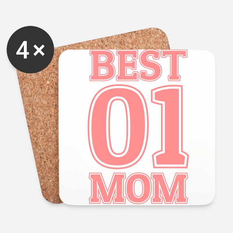 Best Mom - Untersetzer (4er-Set) - Weiß