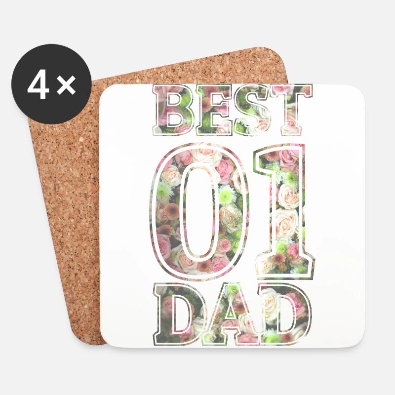 Best Dad - Untersetzer (4er-Set) - Weiß