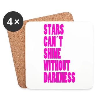 STARS CAN´T SHINE WITHOUT DARKNESS - NEONPINK - Untersetzer (4er-Set) - Weiß - Vorne