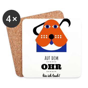 Bernie-hört-nix - Untersetzer (4er-Set) - Weiß - Vorne