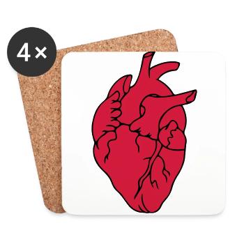 Heart Love I love Vascular Organ Heart attack 2c - Coasters (set of 4) - white - Front