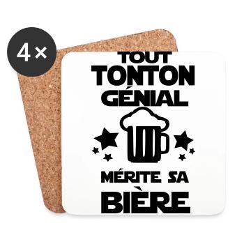tout tonton génial - Dessous de verre (lot de 4) - blanc - Devant