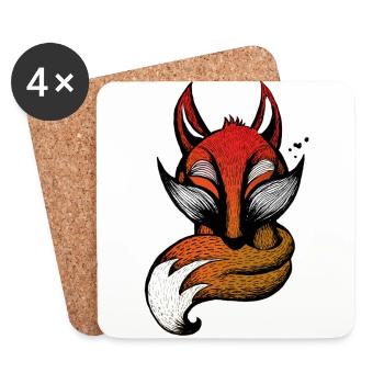 Fuchs - Untersetzer (4er-Set) - Weiß - Vorne