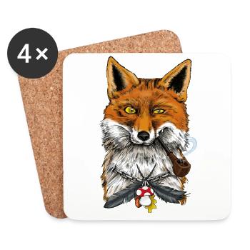 Fuchs - Untersetzer (4er-Set) - Weiß - Vorne