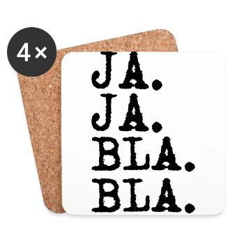 ja ja bla bla - Untersetzer (4er-Set) - Weiß - Vorne