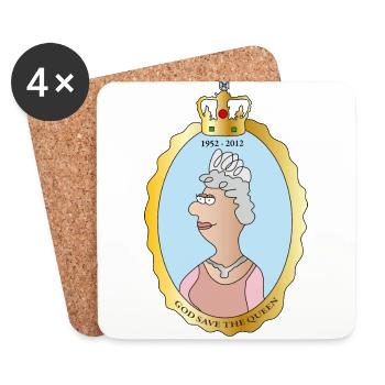 Queen Elizabeth II Großbritannien England Königin - Untersetzer (4er-Set) - Weiß - Vorne