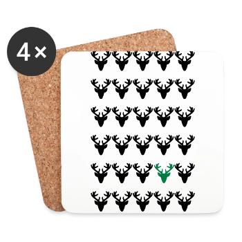 Soyez différent - costumes motif de Noël Hirsch - Dessous de verre (lot de 4) - blanc - Devant