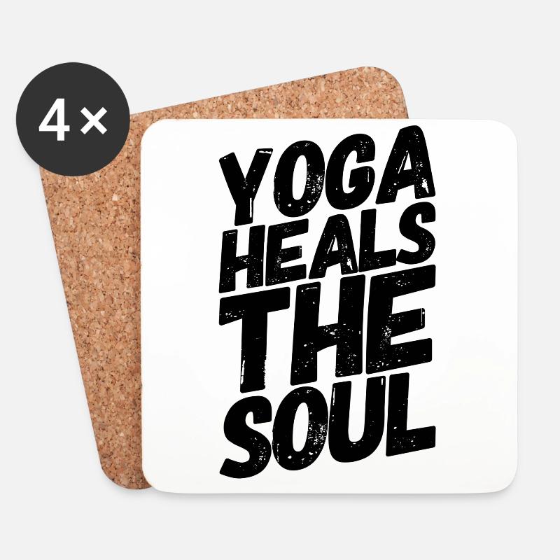 Yoga heilt die Seele - Untersetzer (4er-Set) - Weiß