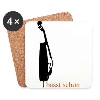 Kontrabass 3 - Untersetzer (4er-Set) - Weiß - Vorne
