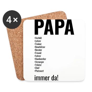 Papa, Vater, Dad, Daddy, Väter, Vatertag besterdad - Untersetzer (4er-Set) - Weiß - Vorne