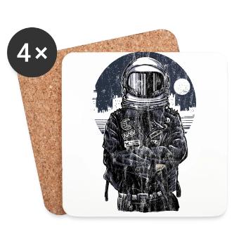 ASTRONAUT REBELL - Lustiges Astronauten Geschenk - Untersetzer (4er-Set) - Weiß - Vorne