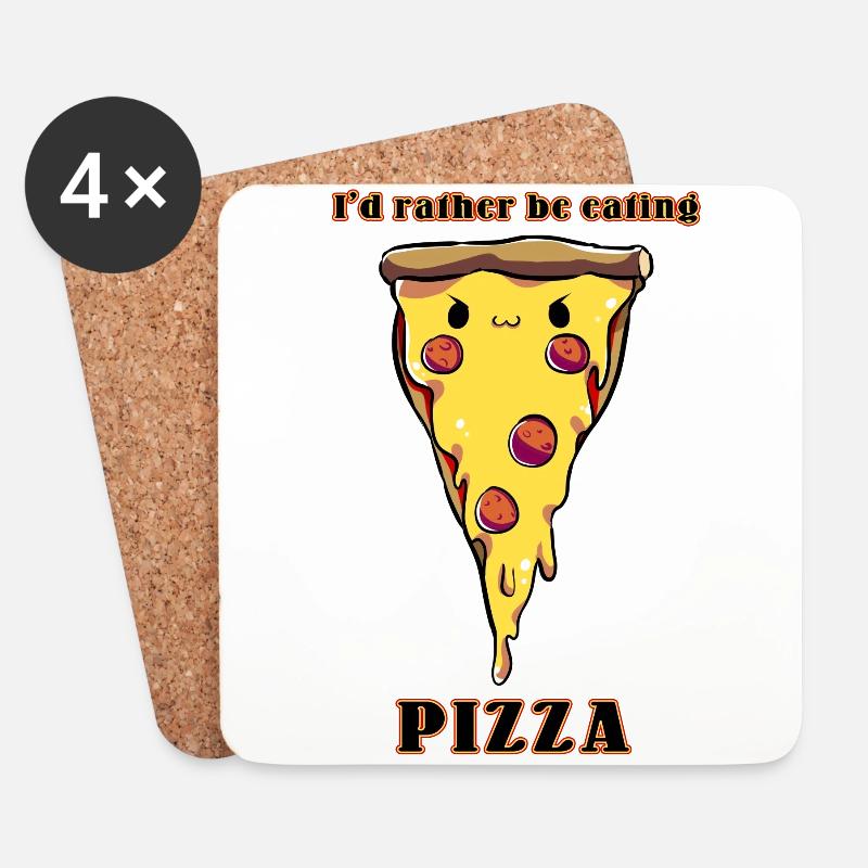 Ich würde lieber Pizza essen - Untersetzer (4er-Set) - Weiß