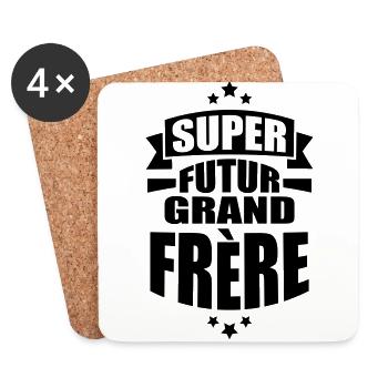super futur grand frère - Dessous de verre (lot de 4) - blanc - Devant