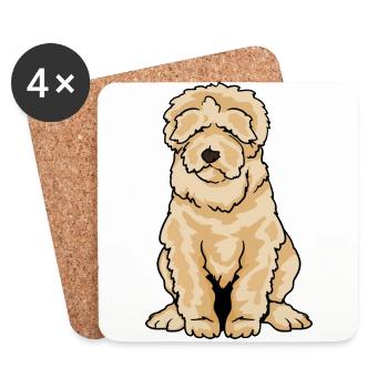 Labradoodle Goldendoodle Doodle Hund - Untersetzer (4er-Set) - Weiß - Vorne