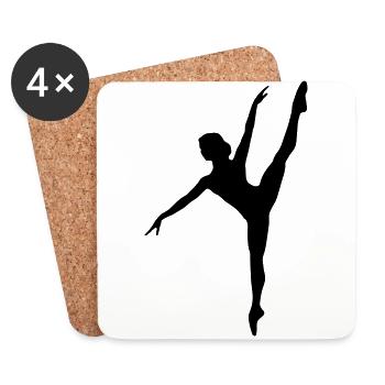 Tänzerin, Gymnastin, Ballerina - Untersetzer (4er-Set) - Weiß - Vorne