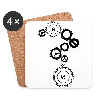 Geek - Dessous de verre (lot de 4) - blanc - Devant