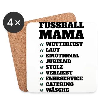 Fussball Mama Check Liste - Untersetzer (4er-Set) - Weiß - Vorne
