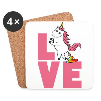 Love unicorn - Coasters (set of 4) - white - Front
