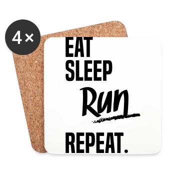 EAT SLEEP RUN - Dessous de verre (lot de 4) - blanc - Devant