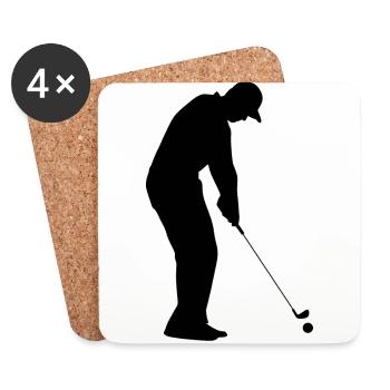 Golf Golfer Golfspieler Golfplatz - Untersetzer (4er-Set) - Weiß - Vorne