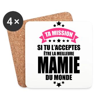 ta mission si tu l'accepte être la meilleure mamie - Dessous de verre (lot de 4) - blanc - Devant