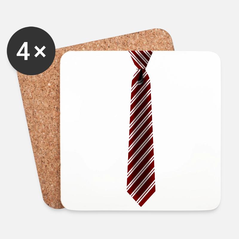 Cravate Windsor Cravate Bureau Carnaval Mode - Dessous de verre (lot de 4) - blanc