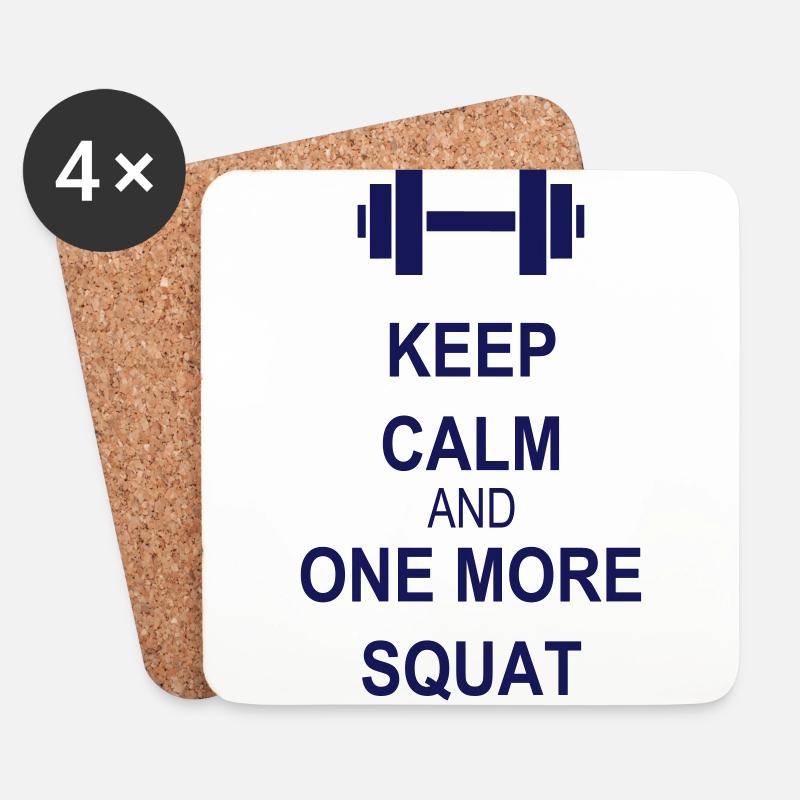 Keep calm and squat - Untersetzer (4er-Set) - Weiß