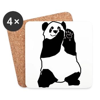 panda - Dessous de verre (lot de 4) - blanc - Devant