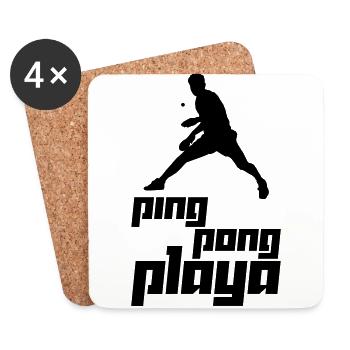 Ping Pong Playa (Vector) - Coasters (set of 4) - white - Front