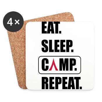 Camping - Coasters (set of 4) - white - Front