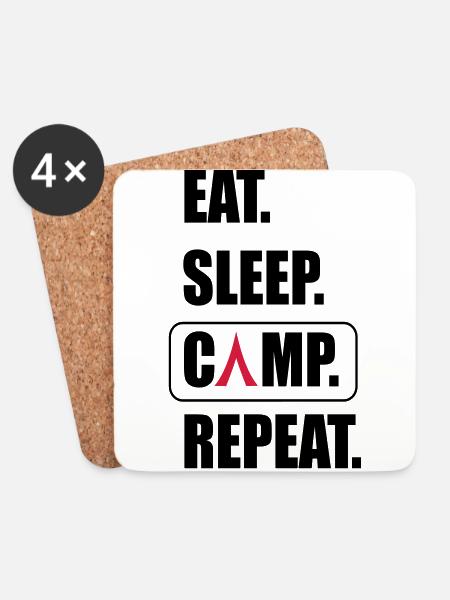 Camping - Untersetzer (4er-Set) - Weiß