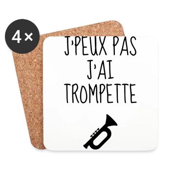 Trumpet - Trumpeter - Music - Trompette - Trompete - Coasters (set of 4) - white - Front