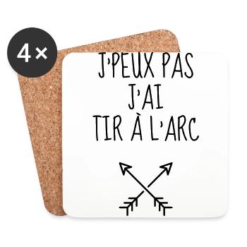 Tir à l'arc Archer Sport Sportif Athlète Flêche - Dessous de verre (lot de 4) - blanc - Devant
