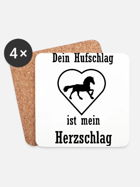Pferde Spruch - Untersetzer (4er-Set) - Weiß