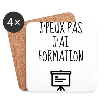 Formateur / Formation / Travail / Métier / Job - Dessous de verre (lot de 4) - blanc - Devant