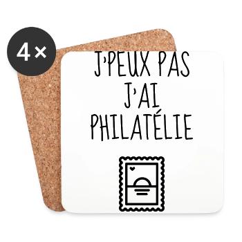 Philatéliste Stamp Philatelie Philatelist Stempel - Coasters (set of 4) - white - Front
