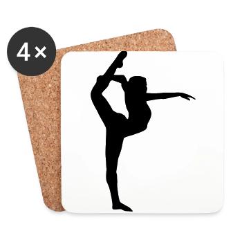 Yoga, Tänzerin, Turnerin - Untersetzer (4er-Set) - Weiß - Vorne