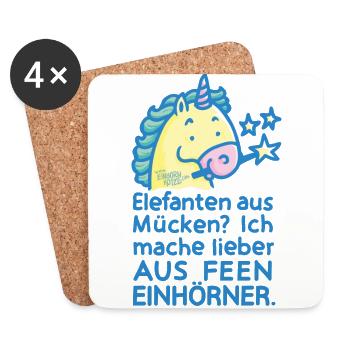 Ich mache aus Feen Einhörner - Untersetzer (4er-Set) - Weiß - Vorne