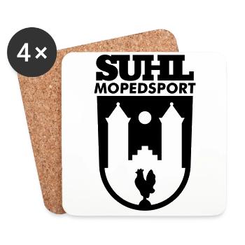 Suhl Mopedsport Hahn Logo - Untersetzer (4er-Set) - Weiß - Vorne