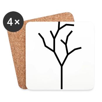 Abstract Tree Branch Branch Nature Shape Symbol - Coasters (set of 4) - white - Front