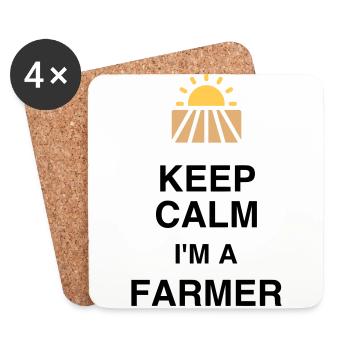 Landwirt / Bauer / Landwirtschaft / Traktor - Untersetzer (4er-Set) - Weiß - Vorne