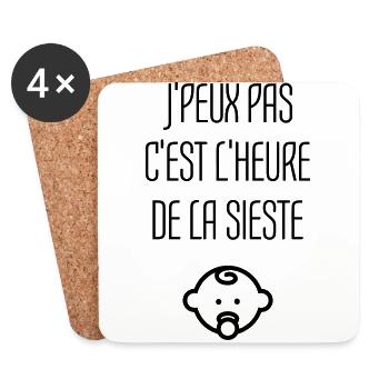 puéricultrice / puériculture / enfant / bébé - Dessous de verre (lot de 4) - blanc - Devant