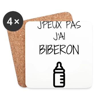 puéricultrice / puériculture / enfant / bébé - Dessous de verre (lot de 4) - blanc - Devant